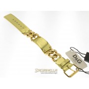 D&G bracciale Glow acciaio dorato e inserti pelle dorata DJ0723 new